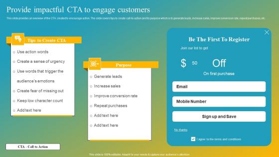 Effective Customer Engagement With Direct Response Provide Impactful CTA To Engage Mockup Pdf