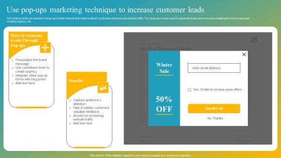 Effective Customer Engagement With Direct Response Use Pop Ups Marketing Demonstration Pdf