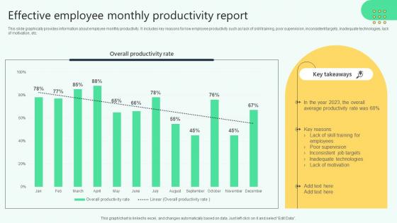Effective Employee Monthly Productivity Report Analysing Hr Data For Effective Decision Making