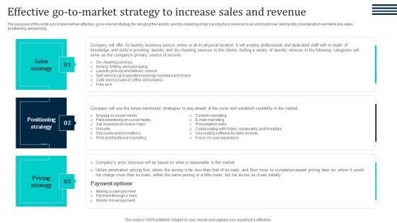 Effective Go To Market Strategy To Increase Laundromat Business Plan Go To Market Designs Pdf