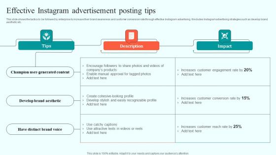 Effective Instagram Advertisement Posting Tips Online Advertising Solutions Diagrams Pdf
