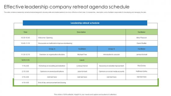 Effective Leadership Company Retreat Agenda Schedule Introduction Pdf Effective Leadership Company Retreat Agenda Schedule Introduction Pdf