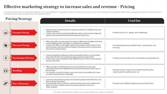 Effective Marketing Strategy Amazon Business Plan Go To Market Strategy Sample Pdf