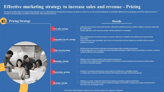 Effective Marketing Strategy To Increase Sales And Revenue Pricing Export Business Plan Elements Pdf