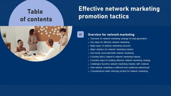 Effective Network Marketing Promotion Tactics Table Of Contents Ideas Pdf