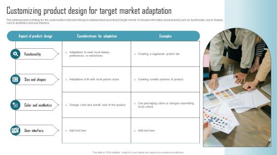 Effective Product Adaptation Customizing Product Design For Target Market Adaptation Clipart PDF