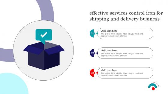 Effective Services Control Icon For Shipping And Delivery Business Designs Pdf