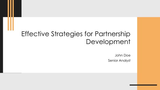 Effective Strategies For Partnership Development PPT Mockup AT