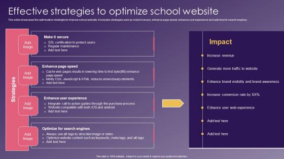 Effective Strategies To Optimize School Promotion Strategies To Increase Enrollment Formats Pdf