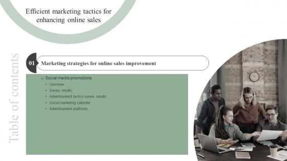 Efficient Marketing Tactics For Enhancing Online Sales Table Of Contents Summary Pdf