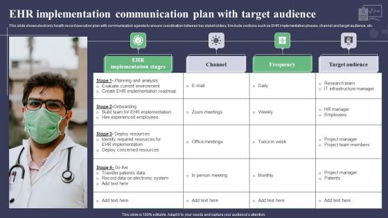 EHR Implementation Communication Plan With Target Audience Structure Pdf