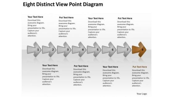 Eight Distinct View Point Diagram Business Flow Chart PowerPoint Free Slides