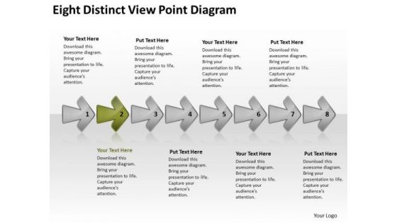 Eight Distinct View Point Diagram Business Process Flow Chart PowerPoint Slides