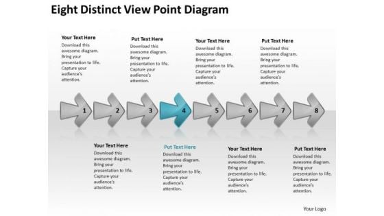 Eight Distinct View Point Diagram Business Vision Flowcharts PowerPoint Templates