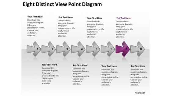 Eight Distinct View Point Diagram Chart Flow Chart PowerPoint Free Slides