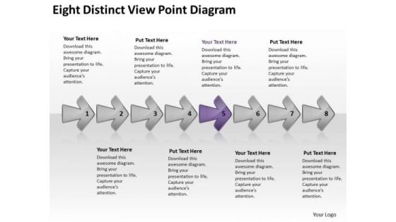 Eight Distinct View Point Diagram Chart Vision Flowcharts PowerPoint Templates