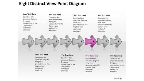 Eight Distinct View Point Diagram Flow Chart PowerPoint Free Slides