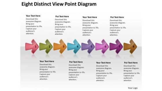 Eight Distinct View Point Diagram Of Business Plan PowerPoint Templates