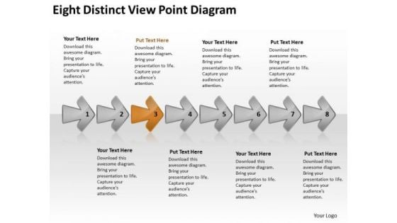 Eight Distinct View Point Diagram Vision Flowcharts PowerPoint Templates