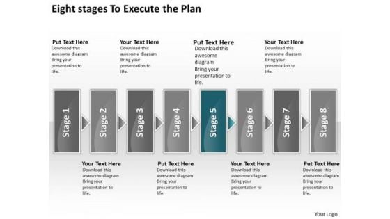 Eight Stages To Execute The Plan Business Sales Process Flow Chart PowerPoint Slides