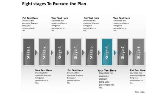 Eight Stages To Execute The Plan Chart Sales Process Flow Chart PowerPoint Slides