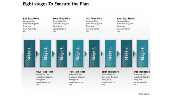 Eight Stages To Execute The Plan Diagram Of Business PowerPoint Templates