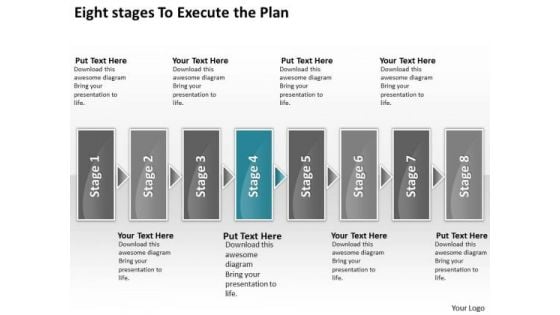 Eight Stages To Execute The Plan Sales Process Flow Chart PowerPoint Slides