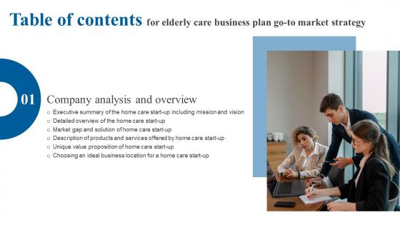 Elderly Care Business Plan Go To Market Strategy Table Of Contents Guidelines Pdf