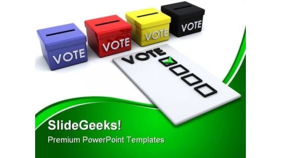 Election Ballot Box Government PowerPoint Templates And PowerPoint Backgrounds 0311