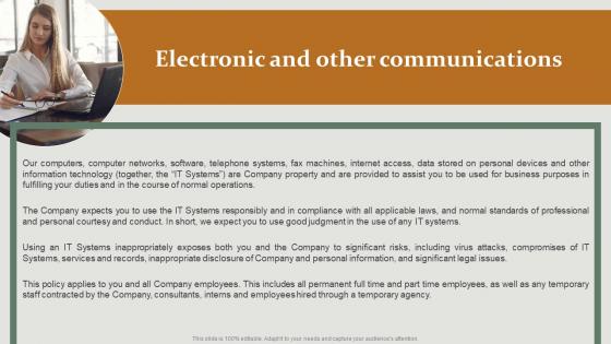 Electronic And Other Communications HR Policy Overview Diagrams Pdf