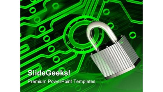 Electronic Lock Security PowerPoint Templates And PowerPoint Backgrounds 0611