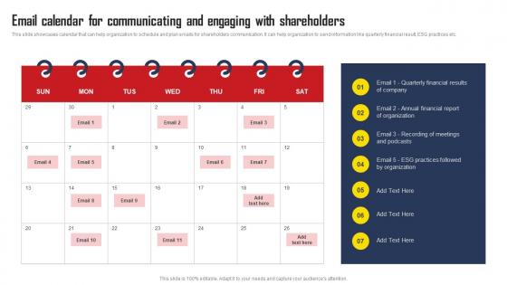 Email Calendar For Communicating And Engaging Comprehensive Strategic Plan Guidelines Pdf