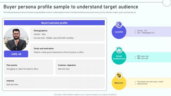 Email Marketing Automation Process Buyer Persona Profile Sample To Understand