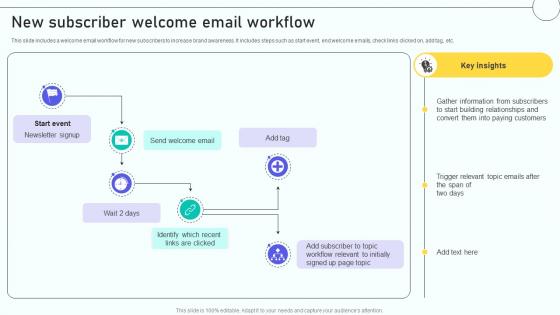 Email Marketing Automation Process New Subscriber Welcome Email Workflow