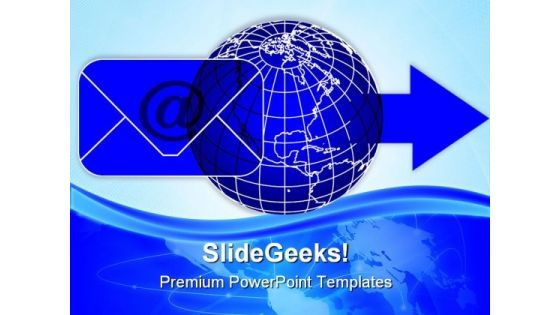 Email Sign With Globe Communications PowerPoint Templates And PowerPoint Backgrounds 0611