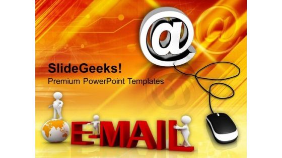 Email Symbol With Computer Mouse Internet PowerPoint Templates Ppt Backgrounds For Slides 0113