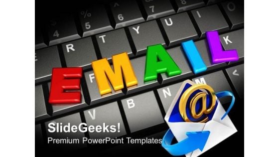 Email Word By Colorful Letters On Keyboard Computer PowerPoint Templates And PowerPoint Themes 0912