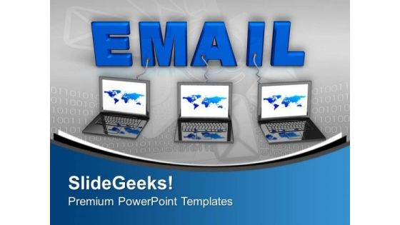 Emails Connected To Laptop Internet PowerPoint Templates Ppt Backgrounds For Slides 0313