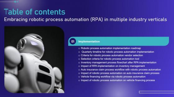 Embracing Robotic Process Automation RPA In Multiple Table Of Contents Rules PDF