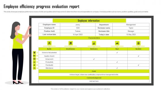 Employee Efficiency Progress Evaluation Report Infographics Pdf Employee Efficiency Progress Evaluation Report Infographics Pdf