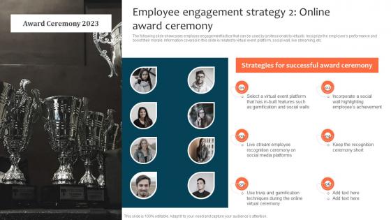 Employee Engagement Strategy 2 Online Award Ceremony Optimizing Staff Retention Rate Sample Pdf