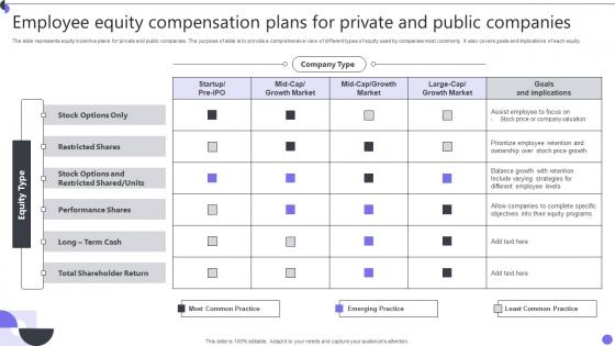 Employee Equity Compensation Plans For Private And Public Companies Summary Pdf