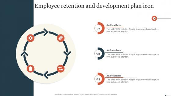 Employee Retention And Development Plan Icon Slides Pdf