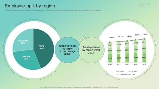 Employee Split By Region Enterprise Software Solution Providing Company Profile CP SS V
