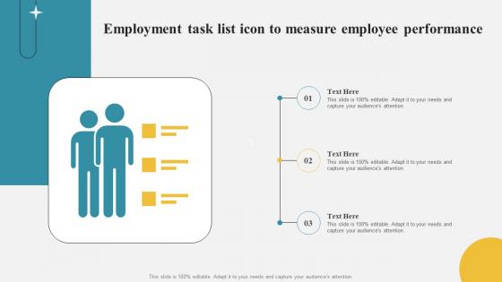 Employment Task List Icon To Measure Employee Performance Graphics Pdf