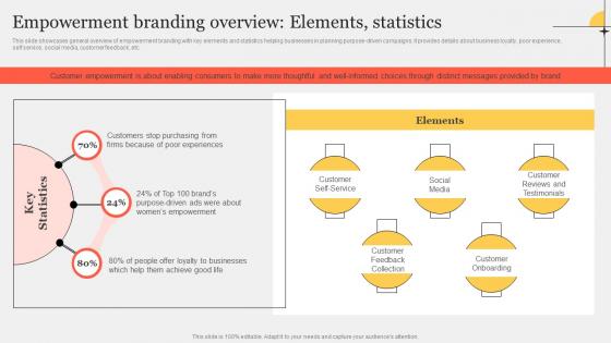 Empowerment Branding Overview Elements Statistics Improving Customer Interaction Through Slides Pdf