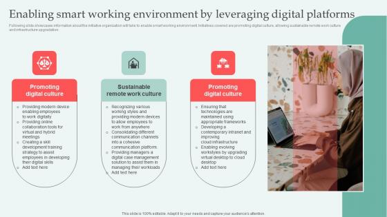 Enabling Smart Working Environment Digital Approaches To Increase Business Growth Slides Pdf