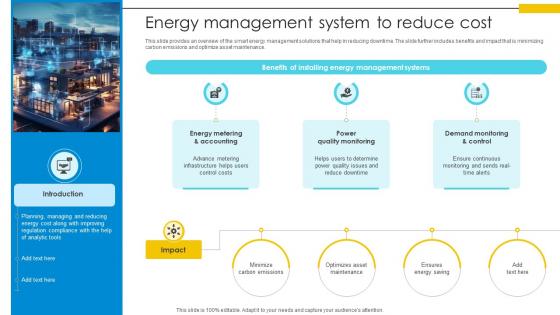 Energy Management System To Reduce Cost Optimizing Inventory Management IoT SS V