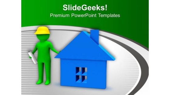 Engineer Can Build Beautiful House Growth PowerPoint Templates Ppt Backgrounds For Slides 0713