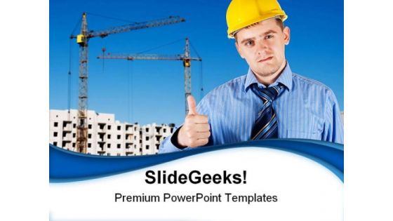 Engineer Construction PowerPoint Themes And PowerPoint Slides 0411